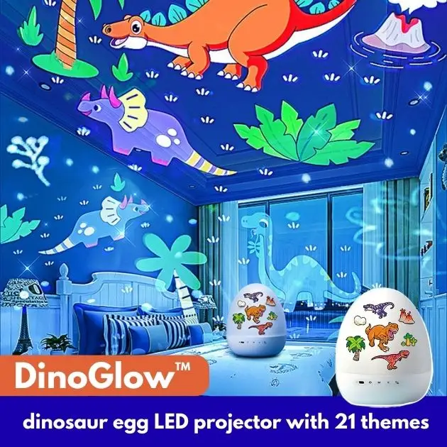 DinoGlow™ proiector LED pentru ouă de dinozaur cu 21 de teme