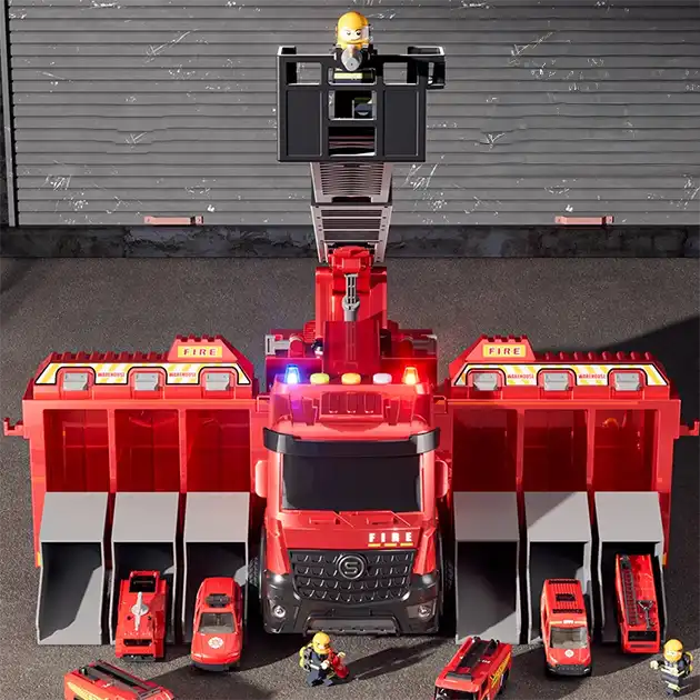 FireFighterz™ camion de pompieri cu echipă de intervenție și pulverizator de apă