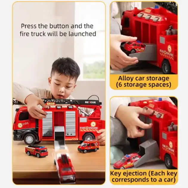 FireFighterz™ camion de pompieri cu echipă de intervenție și pulverizator de apă