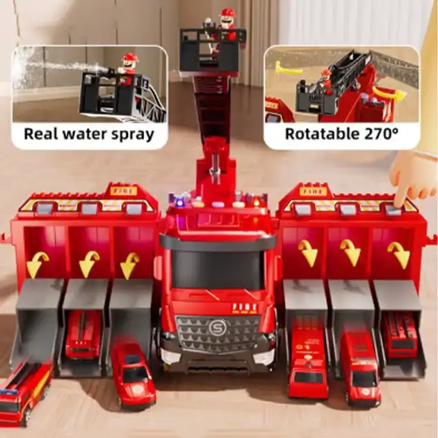 FireFighterz™ camion de pompieri cu echipă de intervenție și pulverizator de apă