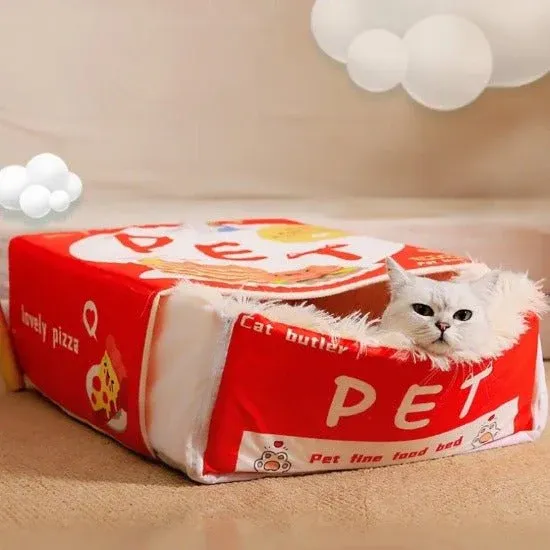 FluffyBox™ pat pentru pisici, în formă de cutie, din pluș