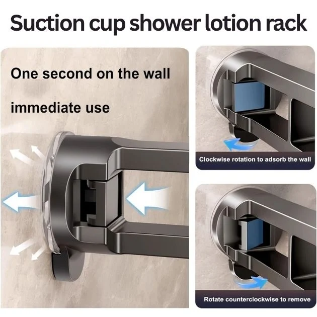 LotionShelf™ raft de duș cu ventuză pentru loțiuni