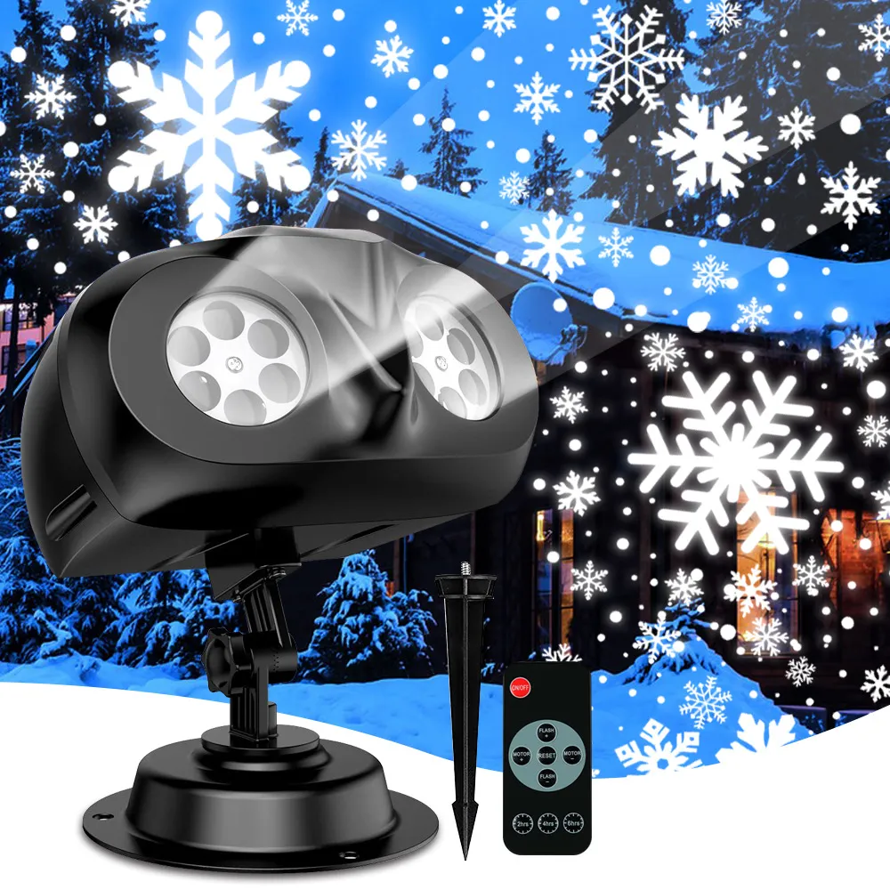 Proiector dublu de fulgi de zăpadă pentru interior și exterior LumiFlake™ cu RC