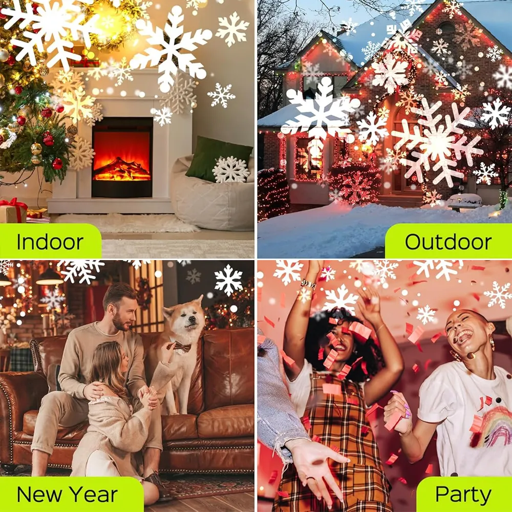 Proiector dublu de fulgi de zăpadă pentru interior și exterior LumiFlake™ cu RC