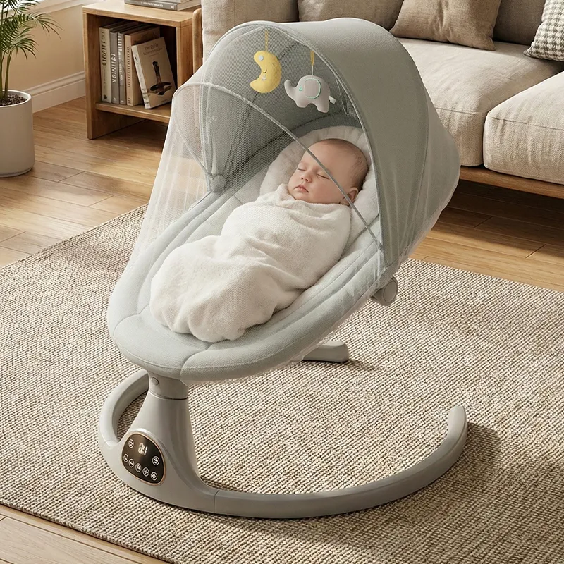 Balansoar electric cu telecomandă pentru bebeluși RockyBaby™