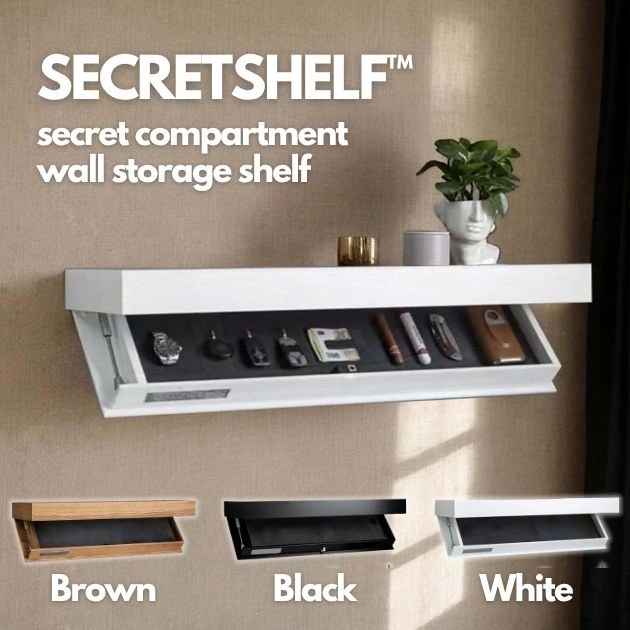 SecretShelf™ raft de perete cu compartiment ascuns - 80 x 24 x 7.2 cm