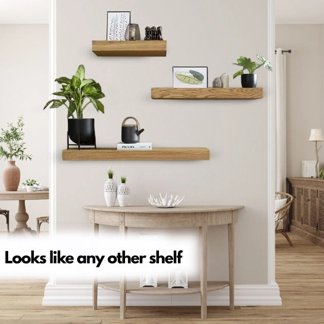 SecretShelf™ raft de perete cu compartiment ascuns - 80 x 24 x 7.2 cm