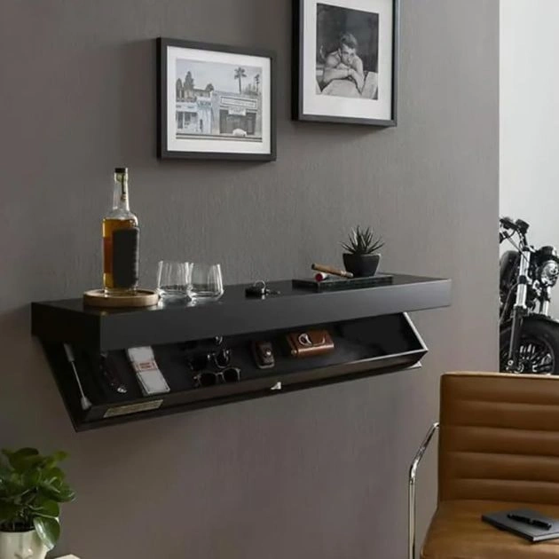 SecretShelf™ raft de perete cu compartiment ascuns - 80 x 24 x 7.2 cm