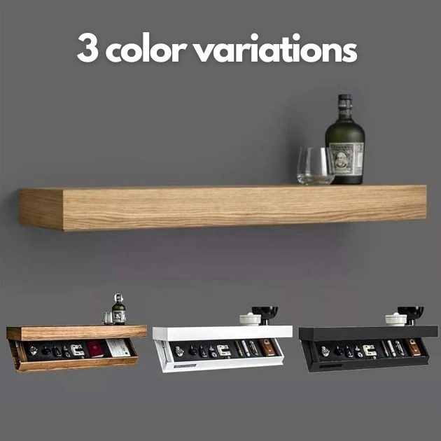 SecretShelf™ raft de perete cu compartiment ascuns - 80 x 24 x 7.2 cm