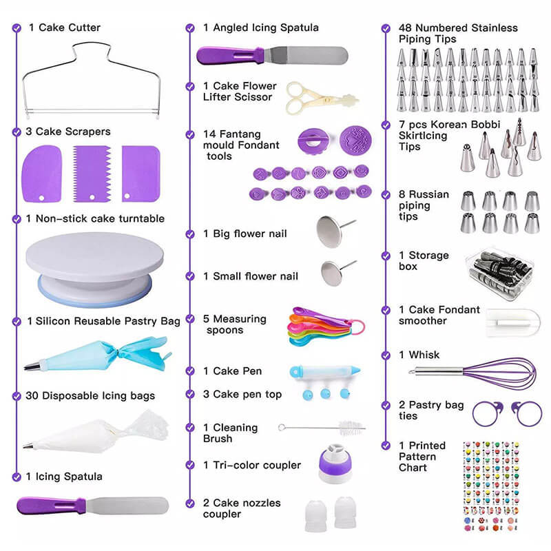 Set cu 137 de piese pentru decorarea torturilor SugarCraft