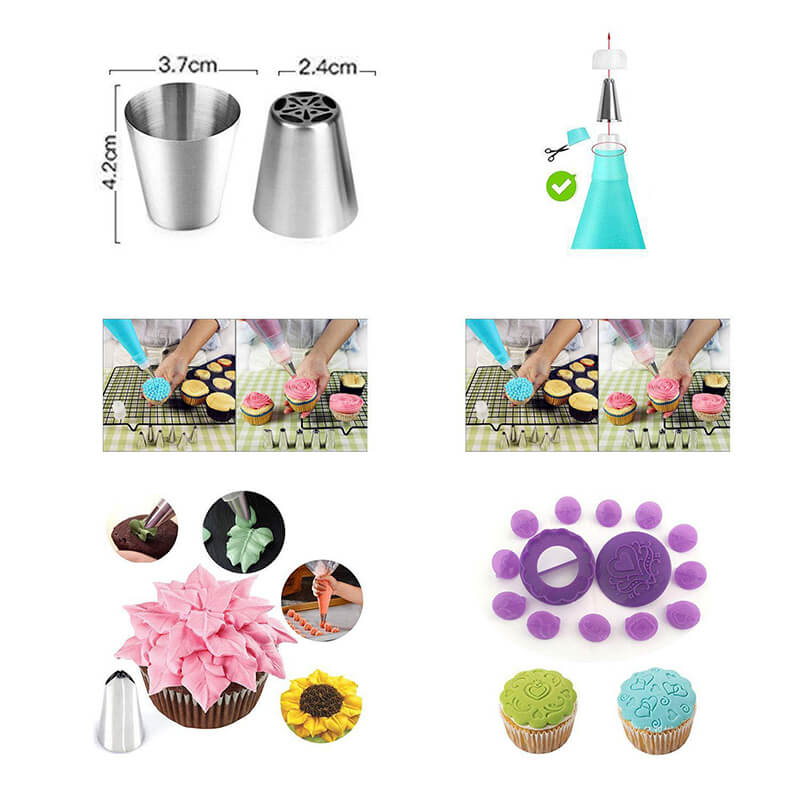 Set cu 137 de piese pentru decorarea torturilor SugarCraft