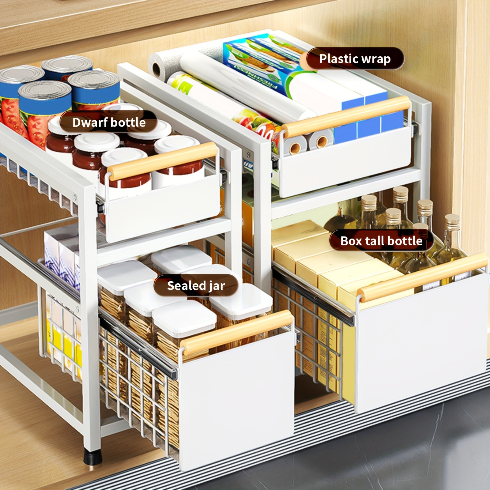 SlideRaw™ organizator cu sertar glisant pe 2 niveluri
