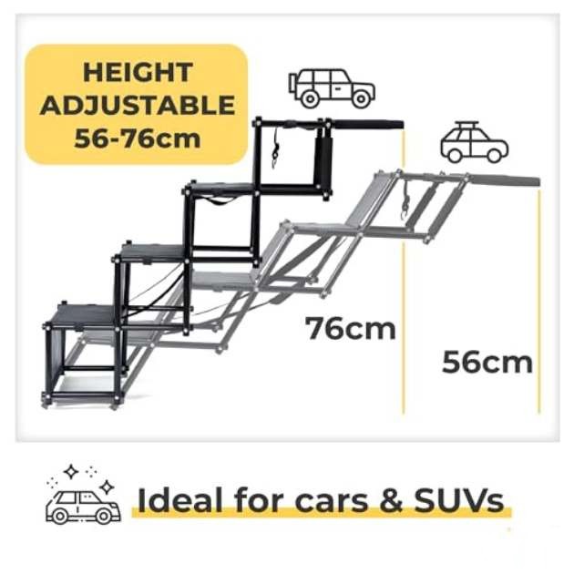 StairPup™ Rampă pliabilă pentru animale de companie cu 4 trepte