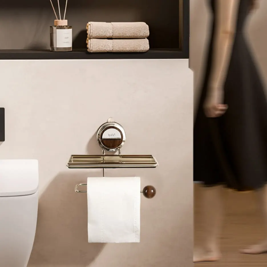 VeloraLuxe™ suport hârtie igienică cu prindere prin vacuum și poliță