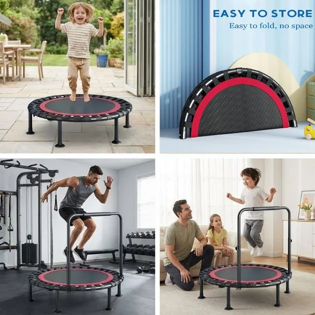 BouncePro™ skladací trampolína s nastaviteľným zábradlím