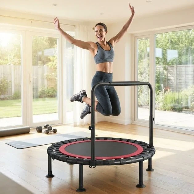 BouncePro™ skladací trampolína s nastaviteľným zábradlím