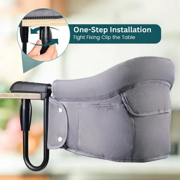 ClipMunch™ prenosná detská jedálenská stolička s podnosom