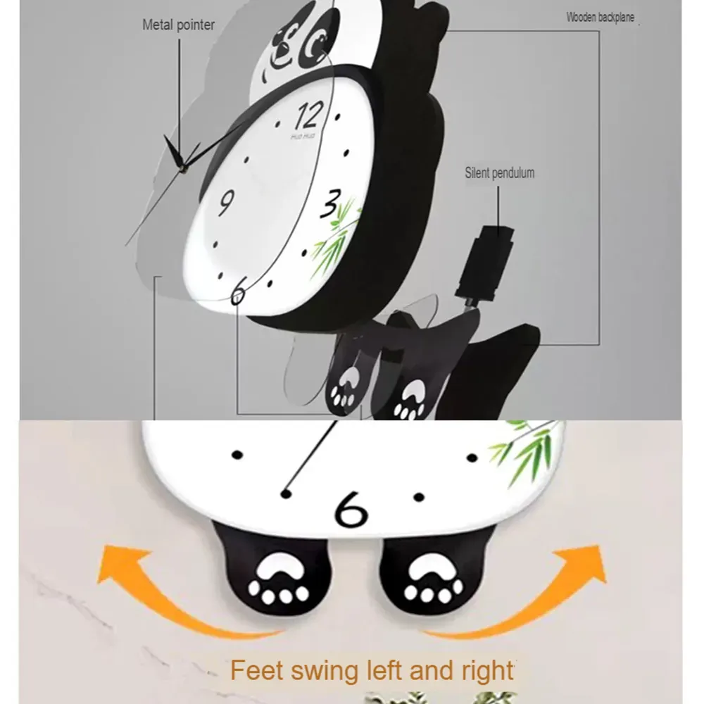 PandaTime™ tanečná panda LED nástenné hodiny